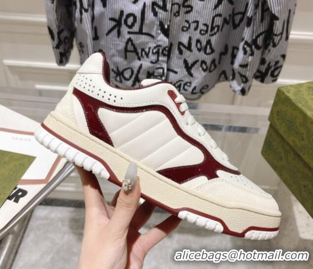 Most Popular Gucci Re-Web Sneakers in Patent and Leather Burgundy 1119112