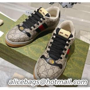 Purchase Gucci Screener Trainer Sneakers in GG Canvas with Web Beige/Black 1119135