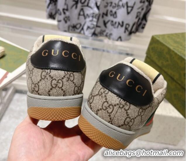 Purchase Gucci Screener Trainer Sneakers in GG Canvas with Web Beige/Black 1119135