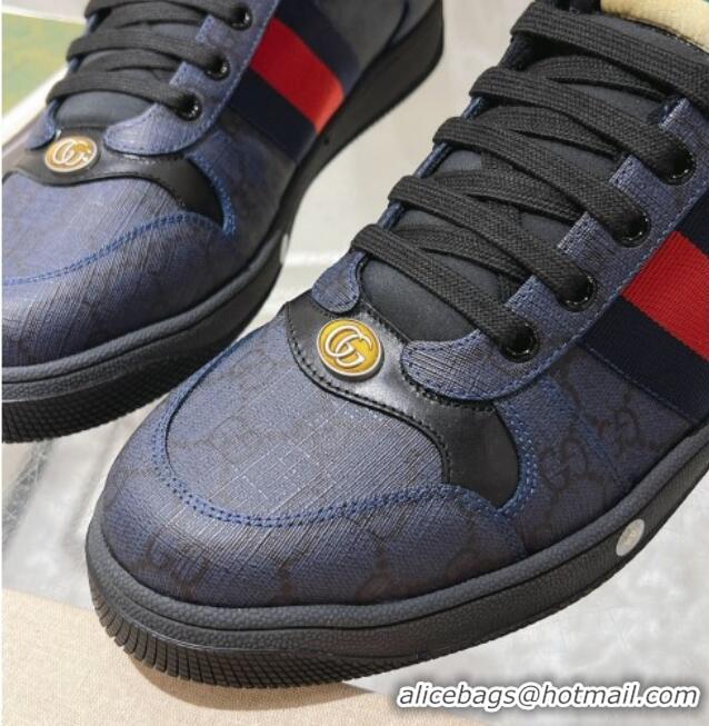 Perfect Gucci Screener Trainer Sneakers in GG Canvas with Web Black 1119136