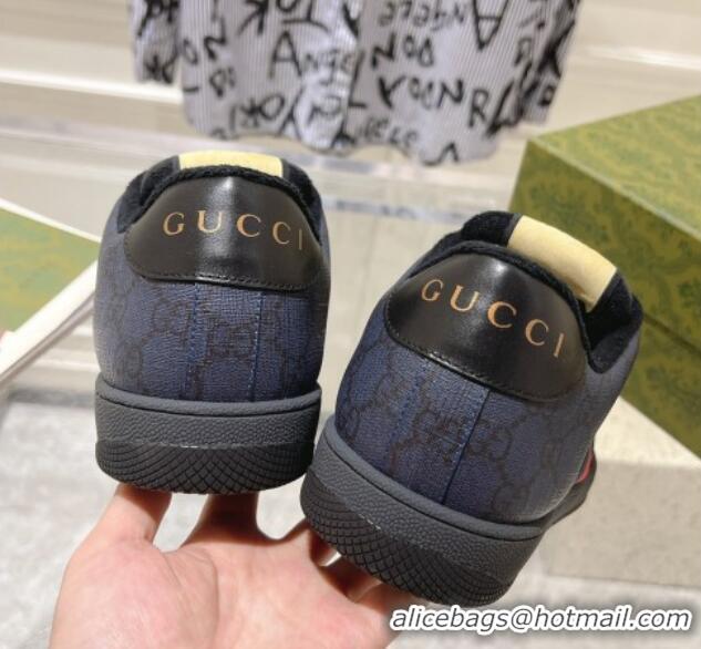 Perfect Gucci Screener Trainer Sneakers in GG Canvas with Web Black 1119136