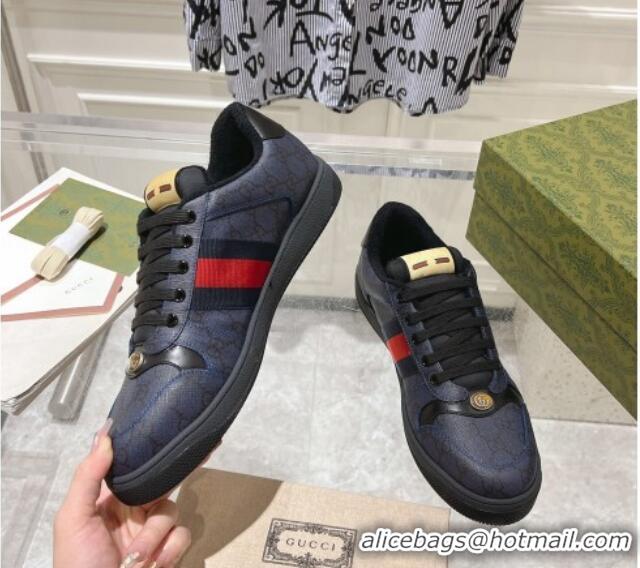 Perfect Gucci Screener Trainer Sneakers in GG Canvas with Web Black 1119136