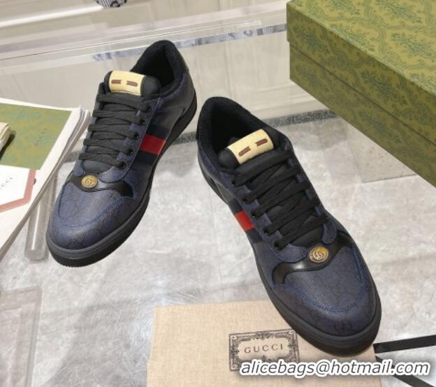 Perfect Gucci Screener Trainer Sneakers in GG Canvas with Web Black 1119136