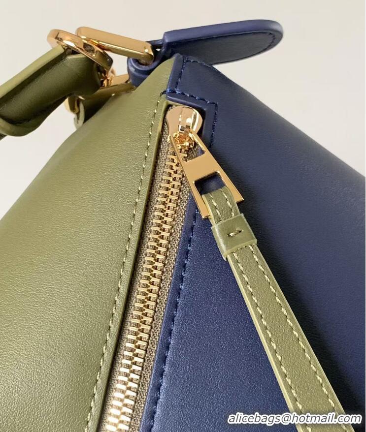 New Design Discount Loewe Small Puzzle Bag Edge Leather Bag 9311L Navy Blue/Dark Green 2025 TOP