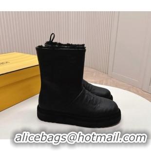 Purchase Fendi Apres Chic Snow Boots in FF Leather Black 1224005