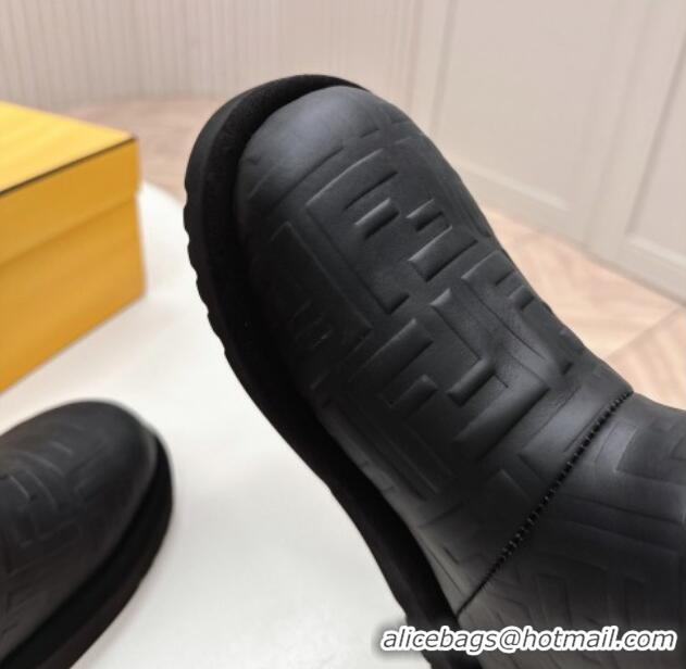 Purchase Fendi Apres Chic Snow Boots in FF Leather Black 1224005