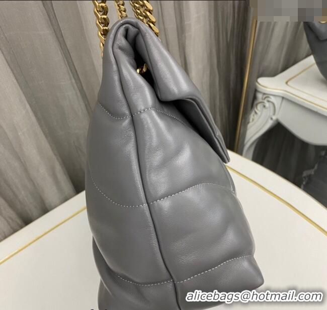 Market Sells Saint Laurent Loulou Puffer Medium Bag in Quilted Lambskin 577475 Grey