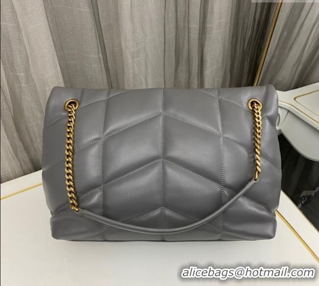 Market Sells Saint Laurent Loulou Puffer Medium Bag in Quilted Lambskin 577475 Grey