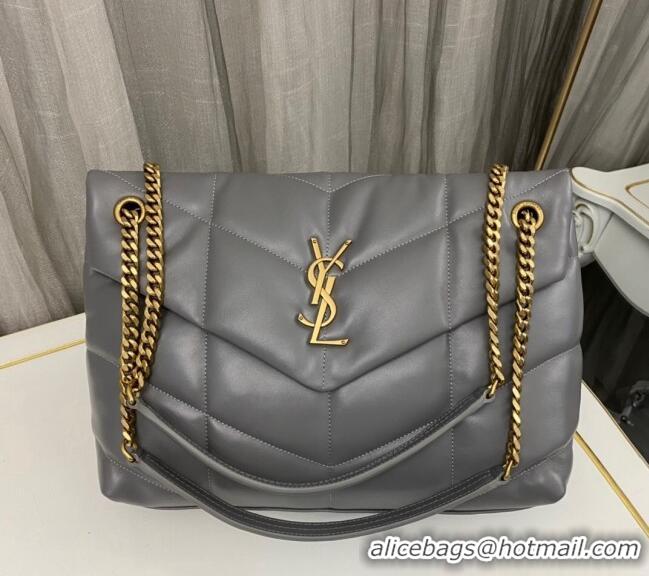 Market Sells Saint Laurent Loulou Puffer Medium Bag in Quilted Lambskin 577475 Grey