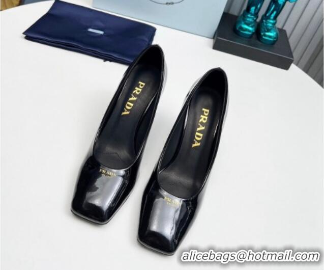 Unique Style Prada Patent leather high heeled pumps 9cm Black 1227026