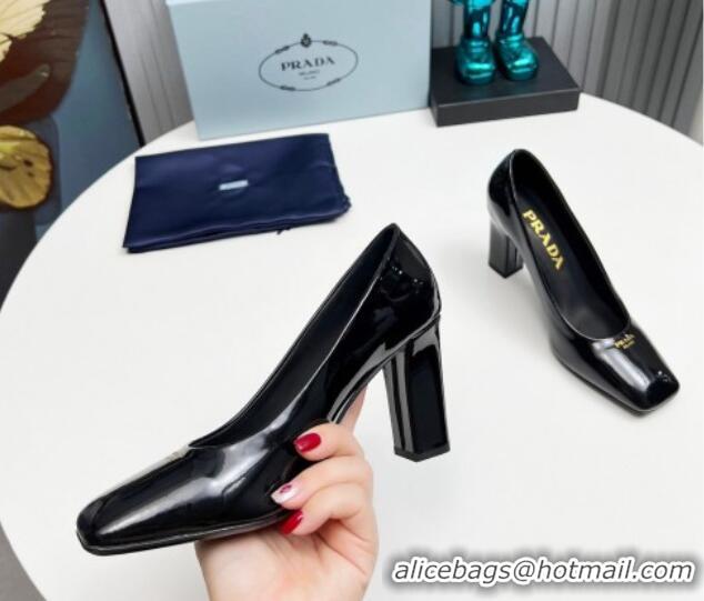 Unique Style Prada Patent leather high heeled pumps 9cm Black 1227026