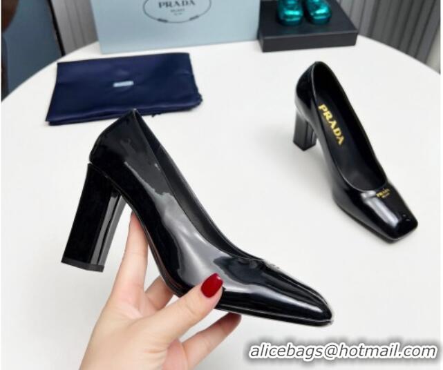 Unique Style Prada Patent leather high heeled pumps 9cm Black 1227026