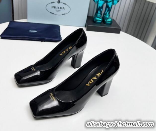 Unique Style Prada Patent leather high heeled pumps 9cm Black 1227026