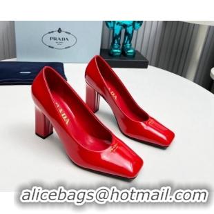 Good Quality Prada Patent leather high heeled pumps 9cm Red 1227027