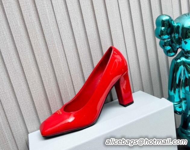 Good Quality Prada Patent leather high heeled pumps 9cm Red 1227027