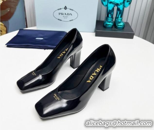 Best Product Prada Brushed leather high heeled pumps 9cm Black 1227028