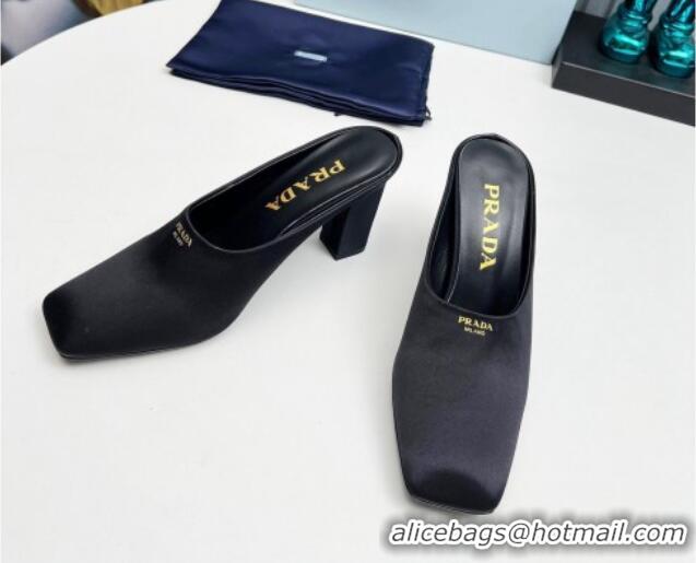 Pretty Style Prada Satin high heeled mules 9cm Black 1227030