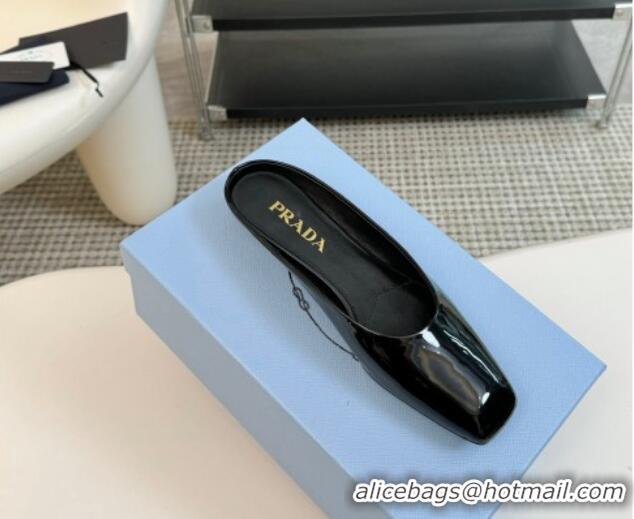 Best Price Prada Patent leather flat mules Black 1227044