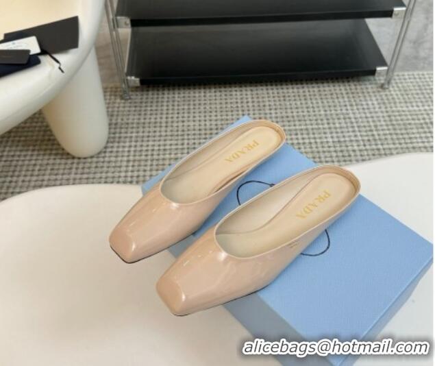 Unique Style Prada Patent leather flat mules Nude 1227046