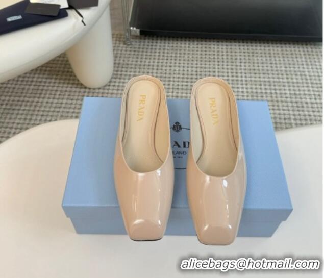 Unique Style Prada Patent leather flat mules Nude 1227046