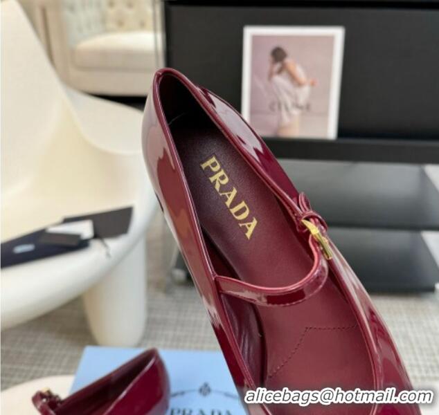 Sumptuous Prada Patent leather mary janes ballerinas flat Burgundy 1227051