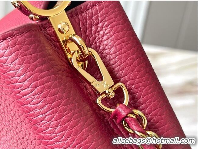 Best Price Louis Vuitton Capucines Nano Bag with Strass Hardware in Taurillon Leather M24583 Deep Red 2025