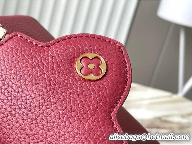 Top Quality Louis Vuitton Capucines Mini Bag with Strass Hardware in Taurillon Leather M24583 Deep Red 2025