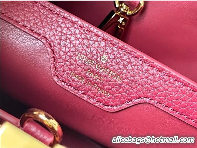 Promotional Louis Vuitton Capucines BB Bag with Strass Hardware in Taurillon Leather M24583 Deep Red 2025