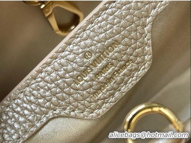 New Design Louis Vuitton Capucines BB Bag with Strass Hardware in Gold Taurillon Leather M24583 2025