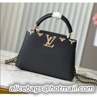 Grade Design Louis Vuitton Capucines BB Bag with Strass Hardware in Black Taurillon Leather M24583 2025