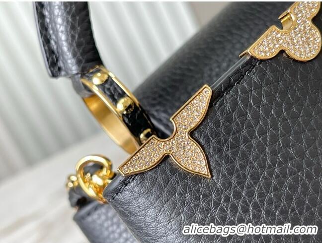 Grade Design Louis Vuitton Capucines BB Bag with Strass Hardware in Black Taurillon Leather M24583 2025