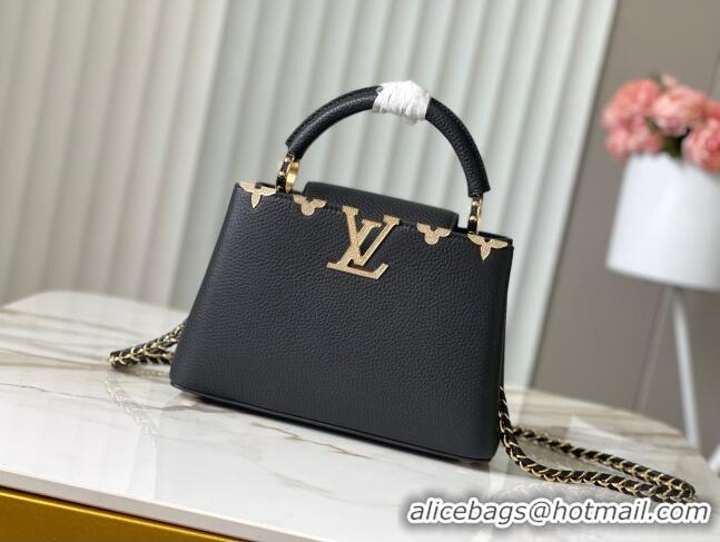 Grade Design Louis Vuitton Capucines BB Bag with Strass Hardware in Black Taurillon Leather M24583 2025