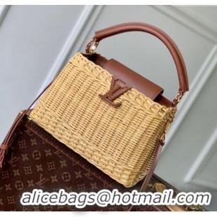 Reasonable Price Louis Vuitton Capucines BB Bag in Cowhide and Rattan Brown M11617 2025