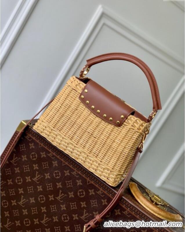 Reasonable Price Louis Vuitton Capucines BB Bag in Cowhide and Rattan Brown M11617 2025