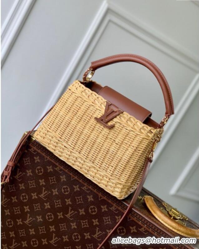 Reasonable Price Louis Vuitton Capucines BB Bag in Cowhide and Rattan Brown M11617 2025