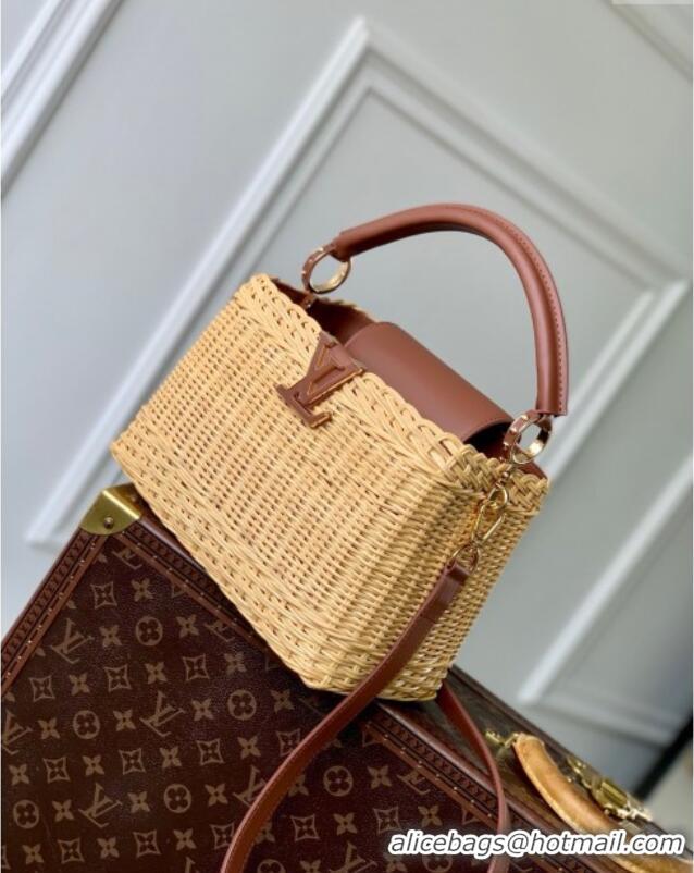 Reasonable Price Louis Vuitton Capucines BB Bag in Cowhide and Rattan Brown M11617 2025