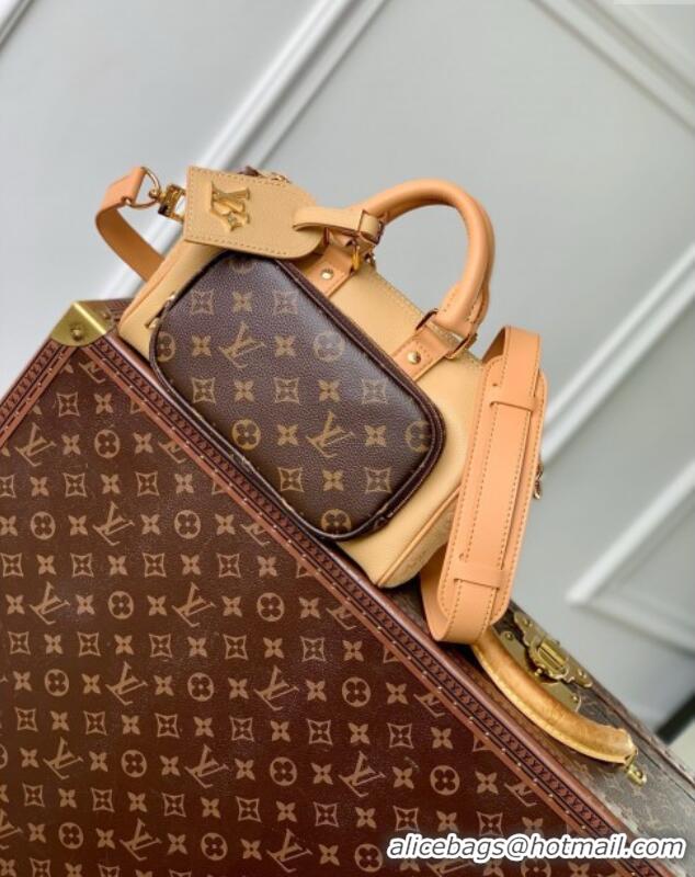 Best Price Louis Vuitton Keepall Bandouliere 25 Bag in Beige Cowhide Leather and Monogram Canvas M12627 2025