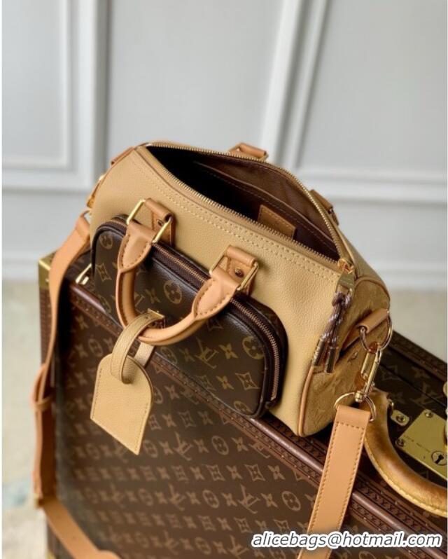 Best Price Louis Vuitton Keepall Bandouliere 25 Bag in Beige Cowhide Leather and Monogram Canvas M12627 2025