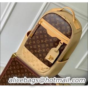 Top Grade Louis Vuitton Outdoor Backpack in Beige Cowhide Leather and Monogram Canvas M12624 2025