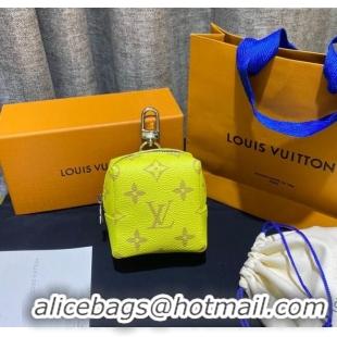 Well Crafted Louis Vuitton Monogram Canvas and Calfskin Leather Pouch Bag Charm 8x8cm 0115 Yellow 2025