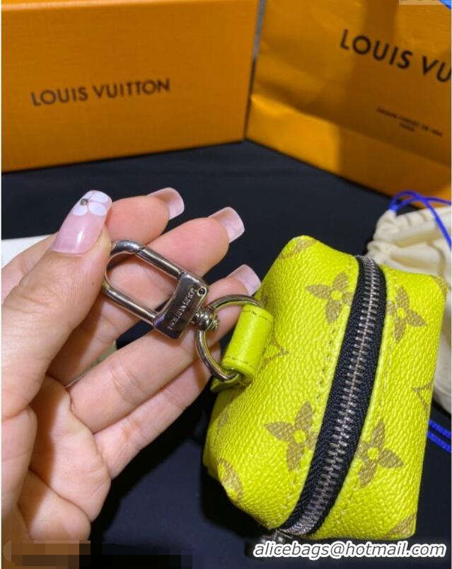 Well Crafted Louis Vuitton Monogram Canvas and Calfskin Leather Pouch Bag Charm 8x8cm 0115 Yellow 2025