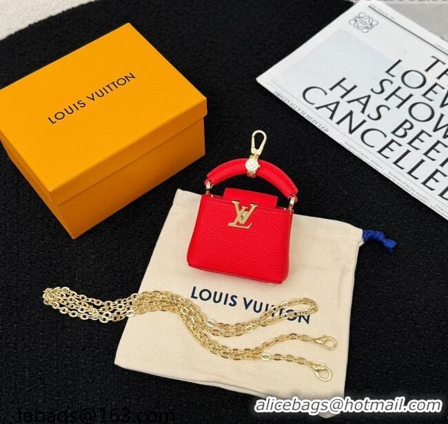 Good Taste Louis Vuitton Micro Bag Capucines Pouch Bag Charm 0115 Red 2025