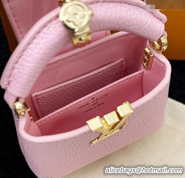 Discount Louis Vuitton Micro Bag Capucines Pouch Bag Charm 0115 Pink 2025