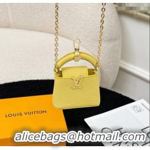 Best Price Louis Vuitton Micro Bag Capucines Pouch Bag Charm 0115 Yellow 2025