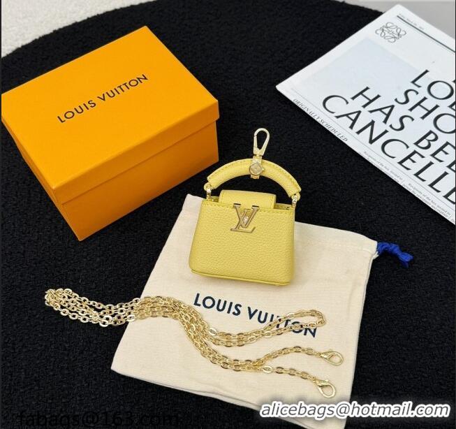 Best Price Louis Vuitton Micro Bag Capucines Pouch Bag Charm 0115 Yellow 2025