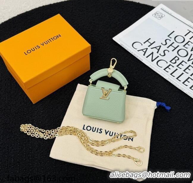 Top Design Louis Vuitton Micro Bag Capucines Pouch Bag Charm 0115 Light Green 2025