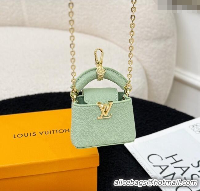 Top Design Louis Vuitton Micro Bag Capucines Pouch Bag Charm 0115 Light Green 2025