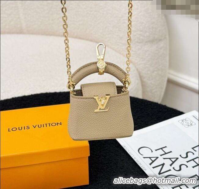 Grade Quality Louis Vuitton Micro Bag Capucines Pouch Bag Charm 0115 Grey 2025