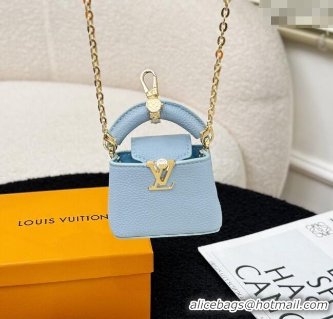 Unique Style Louis Vuitton Micro Bag Capucines Pouch Bag Charm 0115 Light Blue 2025