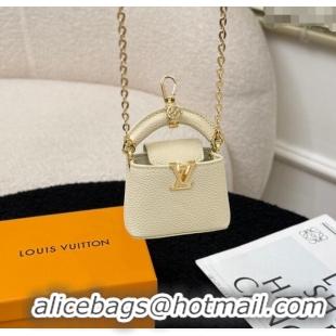 Best Price Louis Vuitton Micro Bag Capucines Pouch Bag Charm 0115 White 2025